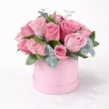 Caja 12 rosas rosas