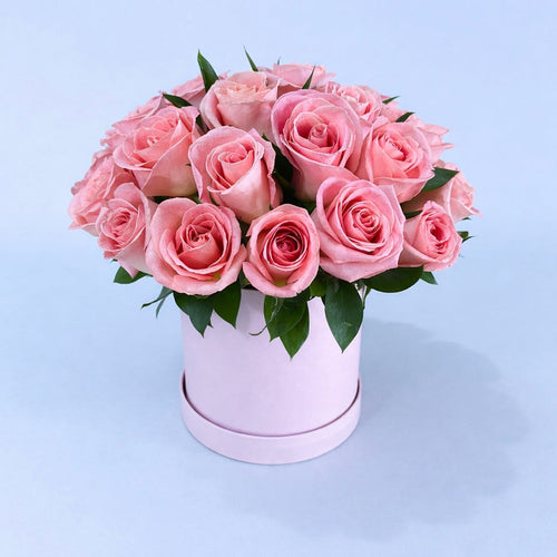 Caja 24 rosas rosas